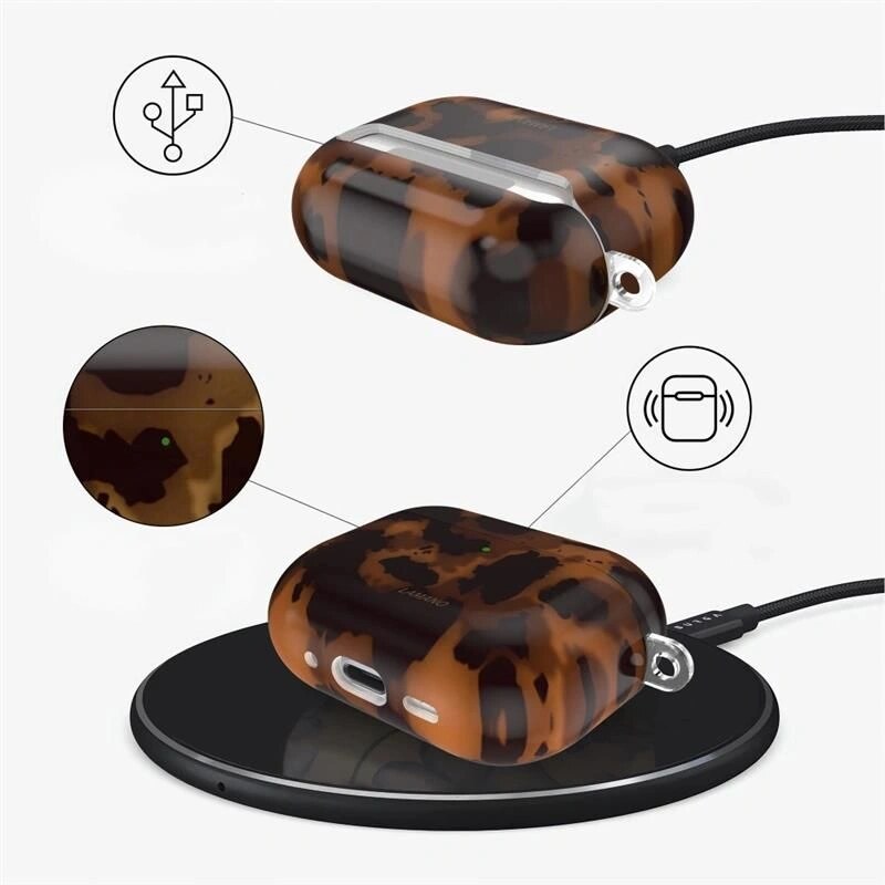 Tech-Protect Lamano futrālis Apple AirPods Pro 3, melns un brūns