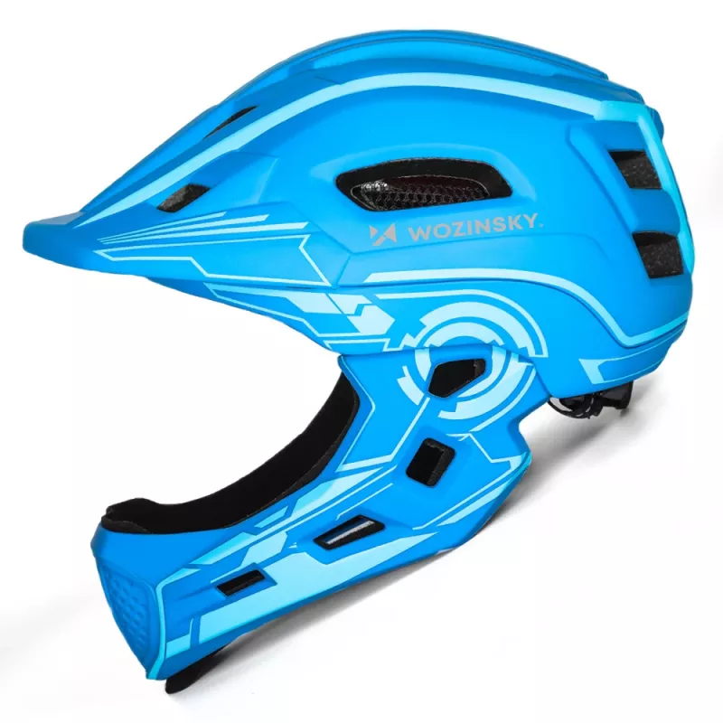 Wozinsky HT-27N bērnu velosipēda ķivere ar USB aizmugurējo gaismu, izmērs S (52-56 cm), zila