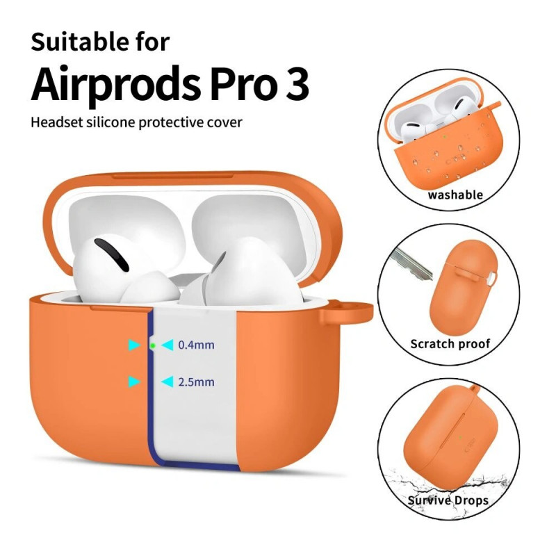 Tech-Protect Silicone Hook vāciņš Apple AirPods Pro 3, Cosmic Orange
