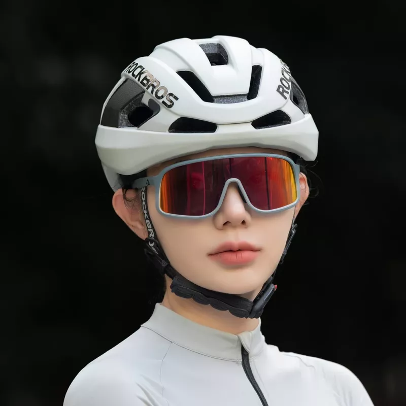Velosipēda ķivere Rockbros LK-15 Carbon Fiber 58-62cm, gaiši pelēka