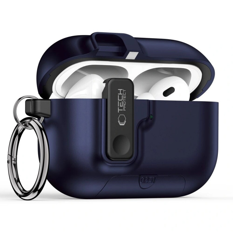 Tech-Protect Slim Hook maciņš Apple AirPods Pro 3, Navy Blue
