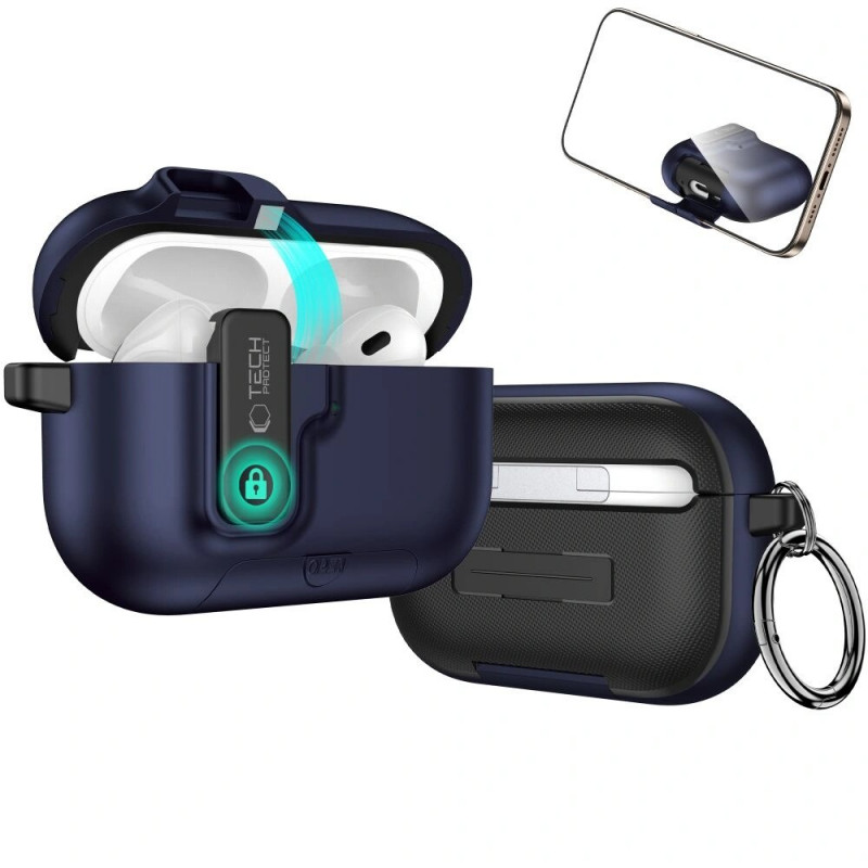 Tech-Protect Slim Hook maciņš Apple AirPods Pro 3, Navy Blue