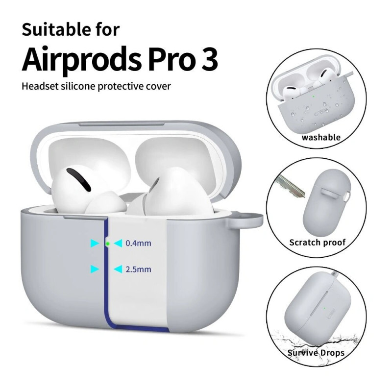 Tech-Protect Silicone Hook vāciņš Apple AirPods Pro 3, Crayon Grey
