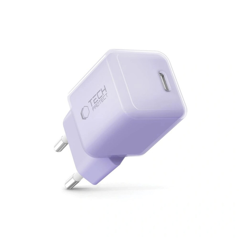 Tech-Protect NCM25 USB-C sienas lādētājs PD 25W, Baby Purple