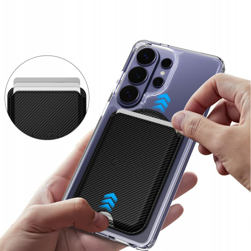 Tech-Protect CH02 MagWallet MagSafe universāls magnētisks karšu turētājs, Carbon