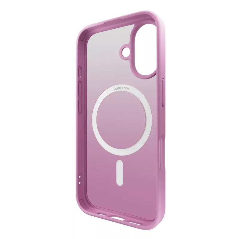 Puro Gradient MagSafe silikona maciņš iPhone 16, rozā