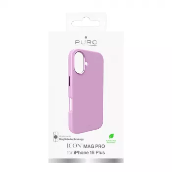 Puro Icon Mag Pro MagSafe silikona apvalks iPhone 16 Plus, rozā