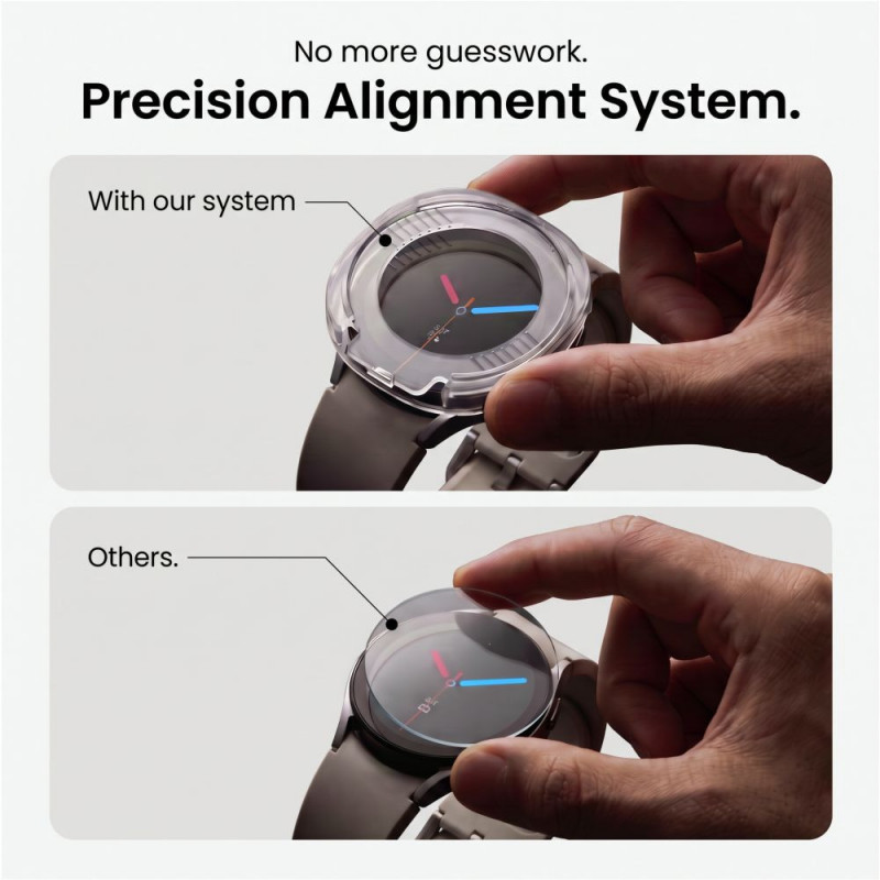 Tech-Protect Easy Set+ rūdītais stikls Samsung Galaxy Watch 8 / 9 44 mm, caurspīdīgs (2 gab.)