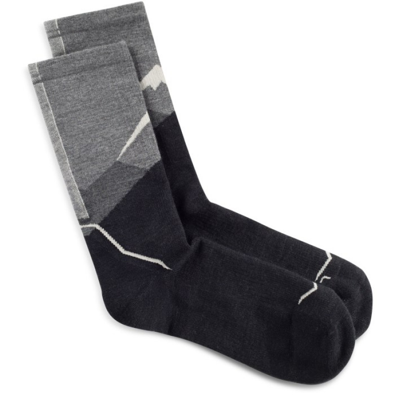 Buff Merino Lightweight Crew Sock LWC1, Graphite, L zeķes
