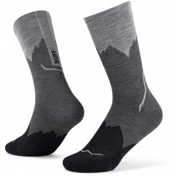 Buff Merino Lightweight Crew zeķes LWC3, melnā krāsā, L