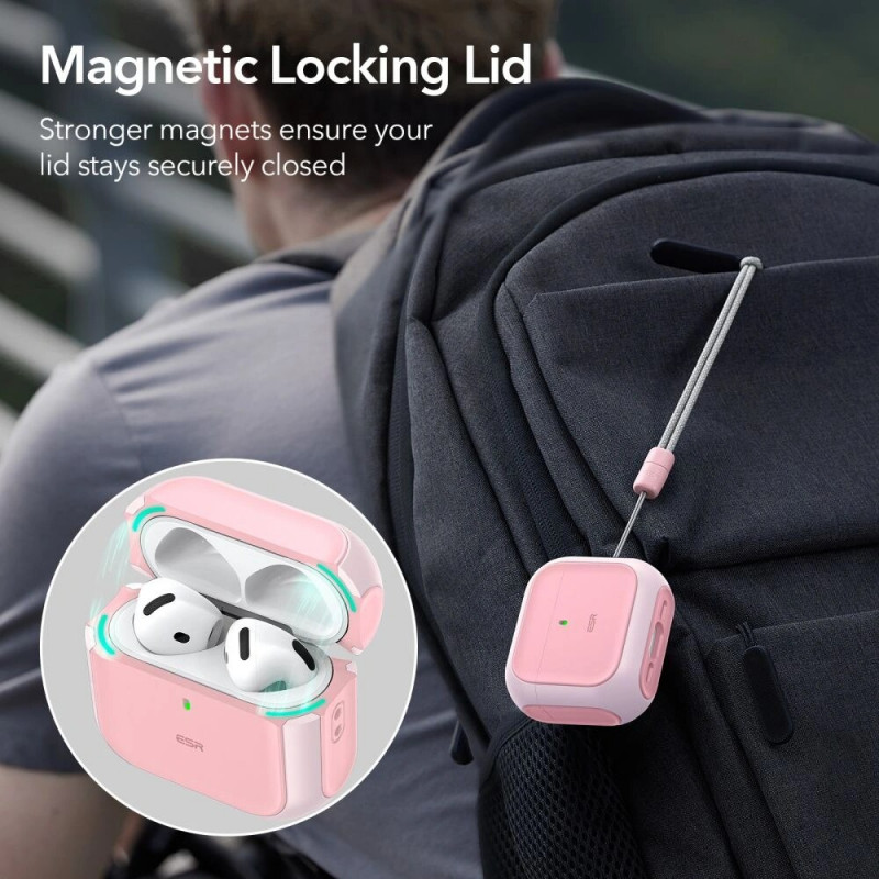 ESR Orbit HaloLock MagSafe apvalks Apple AirPods 4, rozā