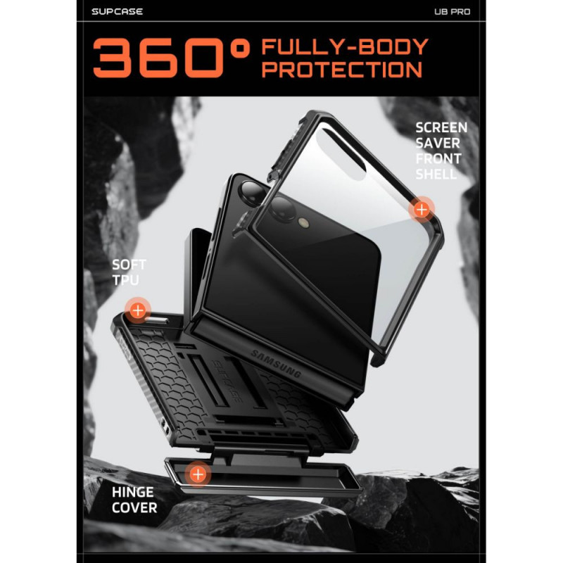 Supcase Unicorn Beetle Pro korpuss Samsung Galaxy Z Flip 8, melns