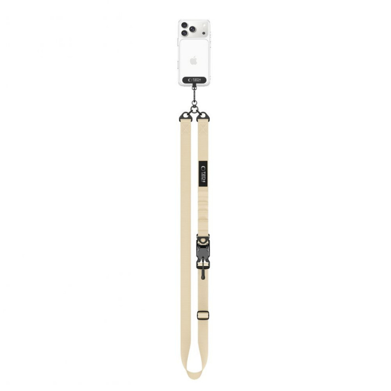 Tech-Protect C9S Rope Crossbody telefona siksna pār plecu, Sienna Beige