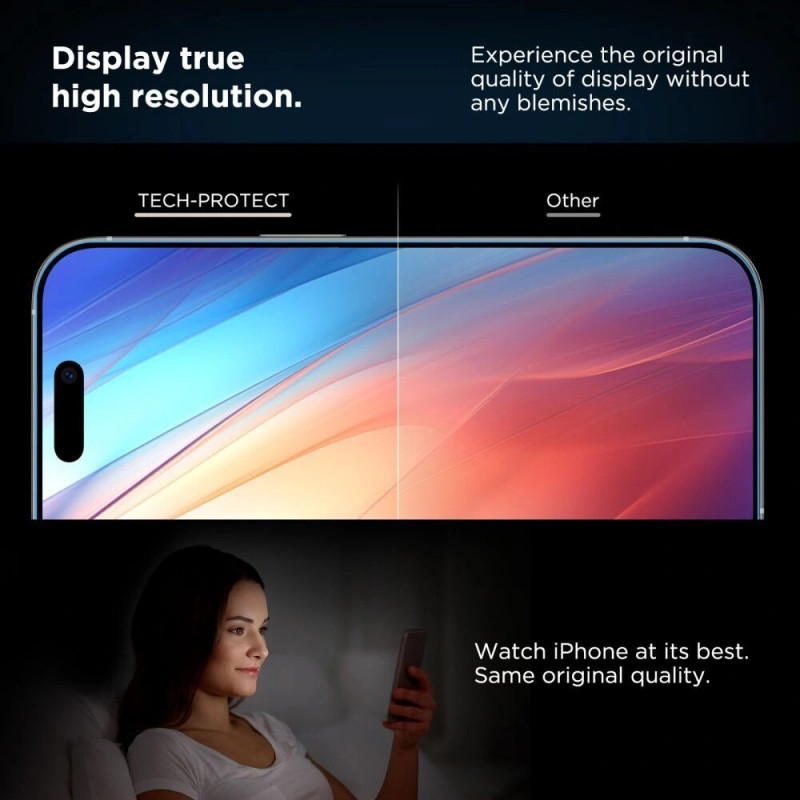 Tech-Protect Quick Set+ rūdītais stikls Apple iPhone 15 Pro (2 gab.), melns