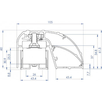 CDVI P300EVO elektromagnētiskā durvju profila atslēga 400 mm, 300 kg, ar uzraudzību (52870)