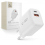 Tech-Protect NCA20 sienas lādētājs USB-A, USB-C PD 20W / QC3.0, balts