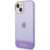 Guess GUHCP14SHGCOU caurspīdīgs cietais futrālis Apple iPhone 14 / 15 / 13 6.1 collu, purpura krāsā