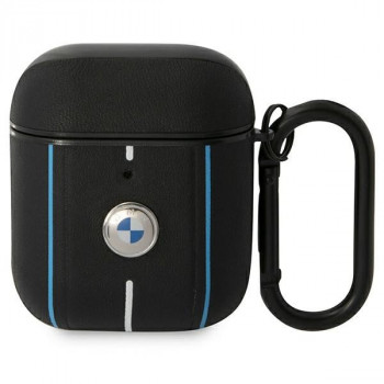 BMW BMA222RVSK Leather Color Lines vāciņš Apple AirPods 1/2, melns