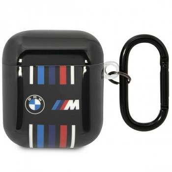 BMW BMA222SWTK Multiple Colored Lines vāciņš Apple AirPods 1/2, melns