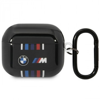 BMW BMA322SWTK vāciņš ar vairākām krāsainām līnijām Apple AirPods 3, melns