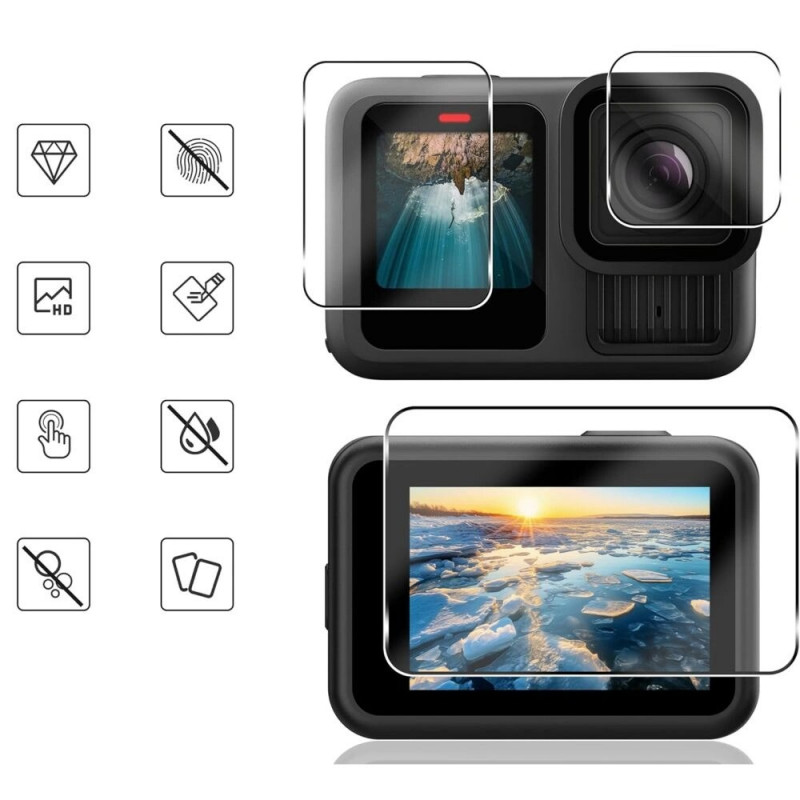 Tech-Protect Glass Fit+ rūdītais stikls GoPro Hero 13 kamerai (2 gab.), Clear
