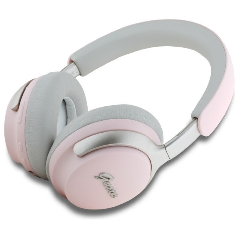 Guess GUBHC22PSBCSMP Metal Script Logo bezvadu austiņas ar ANC/ENC, rozā
