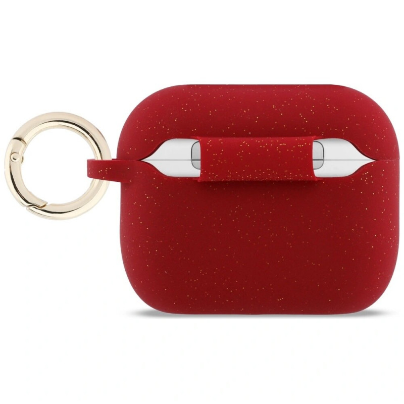 Guess silikona futrālis ar spīdumiem Guess Silicone Glitter Ring Apple AirPods Pro 3, fuksijas krāsā