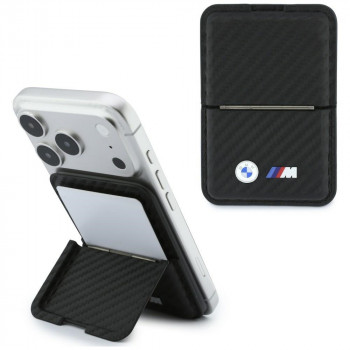 BMW M Carbon Metal Logos MagSafe maciņš, melns