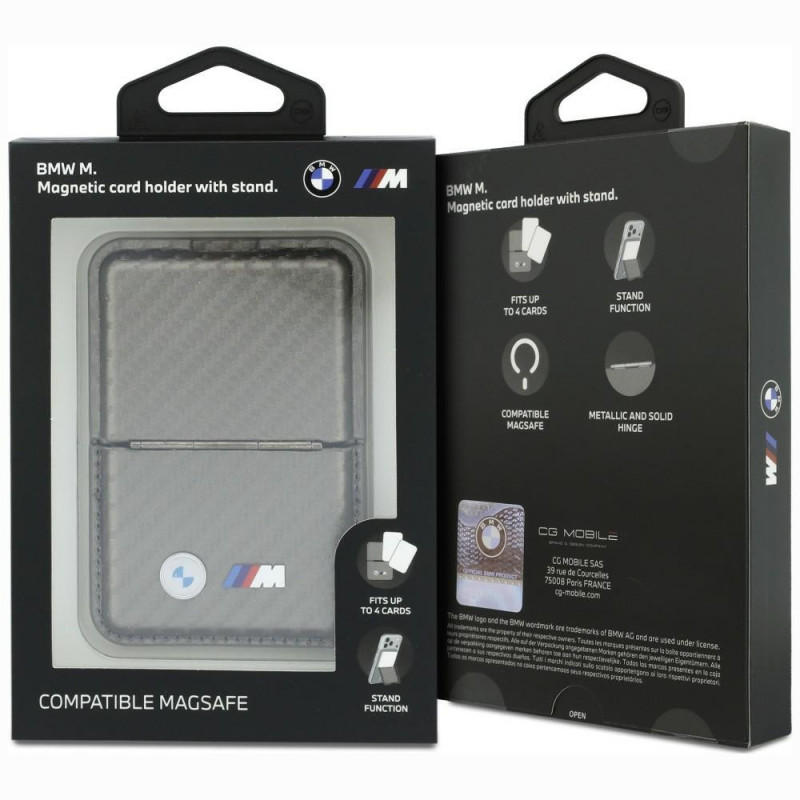 BMW M Carbon Metal Logos MagSafe maciņš, antracīta