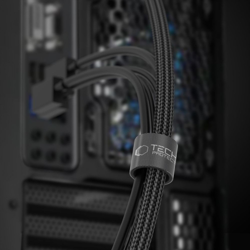 Tech-Protect Velcro Cable Organizer Tech-Protect, 300 cm, melns