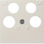 Gira Central Plate Insert 025903, 4 vietu, 50x50 Ankaro, System 55, tīri balts