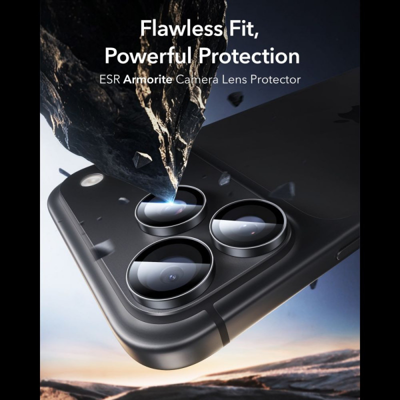 ESR Armorite ESR kameras objektīvu aizsargs Apple iPhone 18 Pro / 18 Pro Max, melns, 2 gab. komplekts