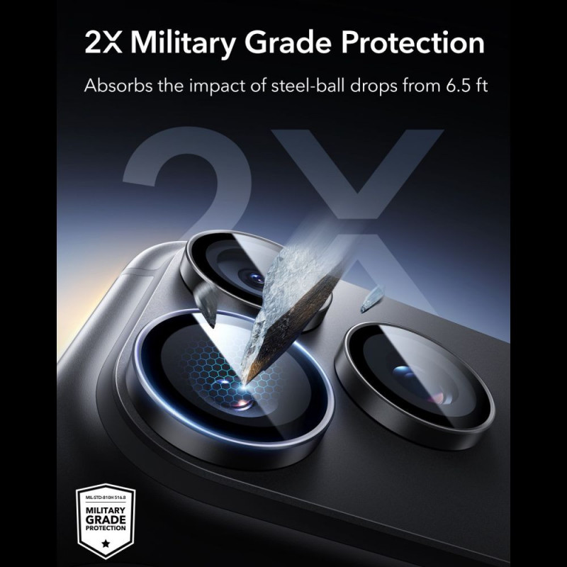 ESR Armorite ESR kameras objektīvu aizsargs Apple iPhone 18 Pro / 18 Pro Max, melns