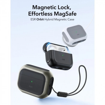 ESR Orbit HaloLock MagSafe futrālis Apple AirPods Pro 3, Titanium