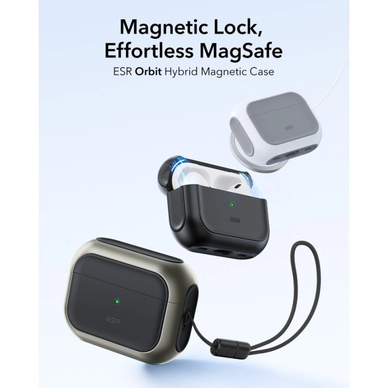 ESR Orbit HaloLock MagSafe futrālis Apple AirPods Pro 3, Titanium