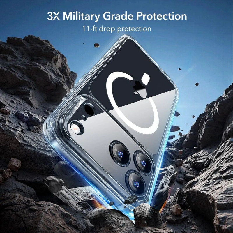 ESR Classic Hybrid MagSafe vāciņš ar rūdīto stiklu Apple iPhone 17 Pro Max, caurspīdīgs