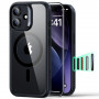 ESR Classic Hybrid MagSafe vāciņš ar rūdīto stiklu Apple iPhone 17, Clear/black