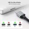 Logilink CU0290 USB 3.0 kabelis, A/M uz Micro-USB/M, 5 Gbps, neilons, metāls, melns/sudrabs, 1 m