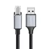 Logilink CU0108 USB 2.0 kabelis, USB-A/M uz USB-B/M, 480 Mbps, neilons, metāls, melns/sudrabs, 3 m