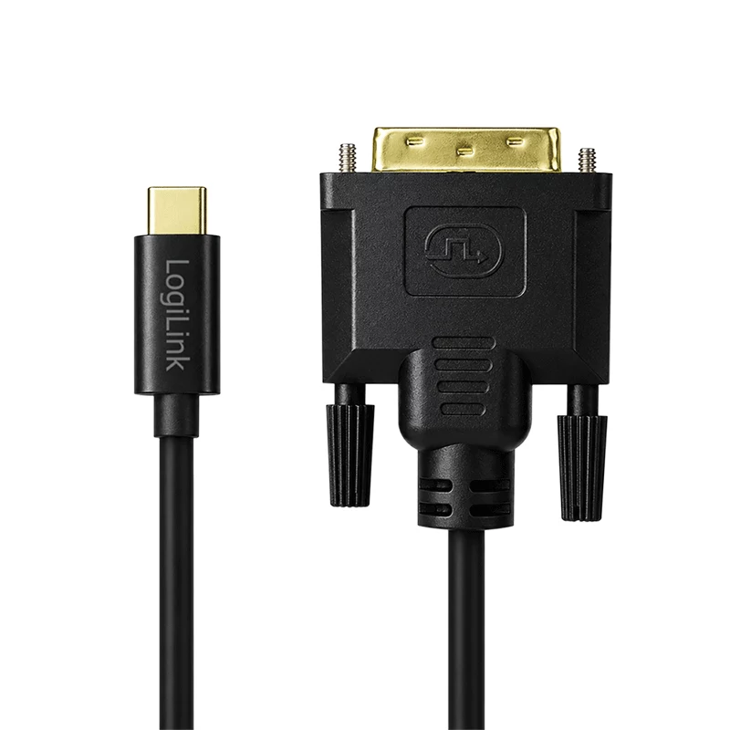 Logilink UA0474 USB 3.2 Gen1 Type-C kabelis, C/M uz DVI-D/M, 1080p/60 Hz, melns, 3 m