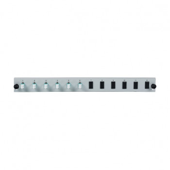 EFB Elektronik SB-FP-6SC-S-OM4 optiskās šķiedras komutācijas panelis montāžai statnē, 1U, pelēks, metāls, 432 mm
