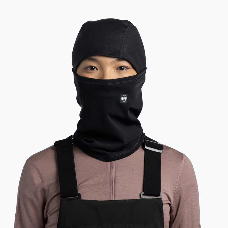 BUFF Tech Fleece Hinged Balaclava vienkrāsains melns