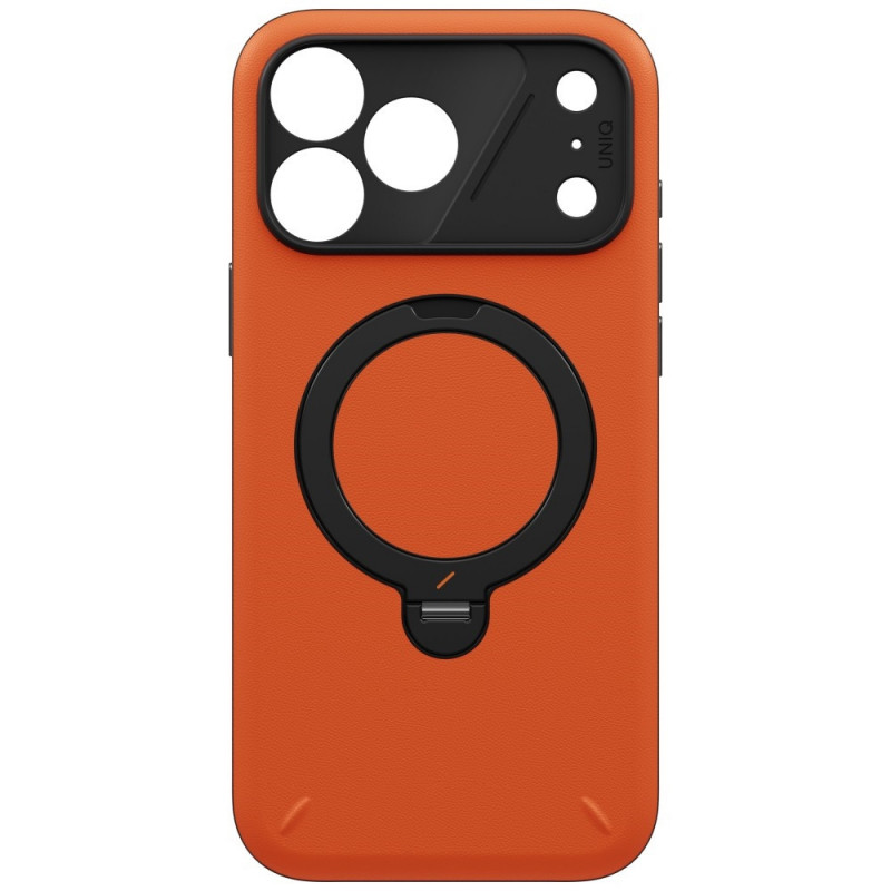 UNIQ Elix apvalks ar 360° rotējošu statīvu Apple iPhone 18 Pro Max / 17 Pro Max, oranžs