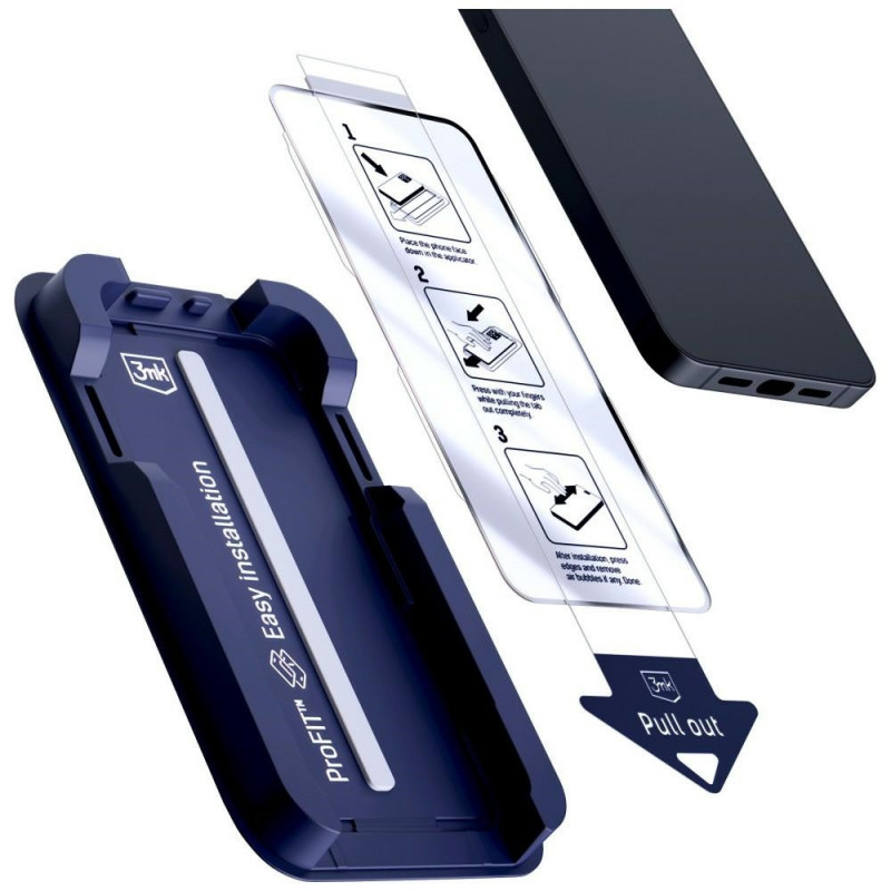 3MK HardGlass Max rūdītais stikls ar aplikatoru Apple iPhone 13 / 13 Pro / 14 / 16e / 17e, melns