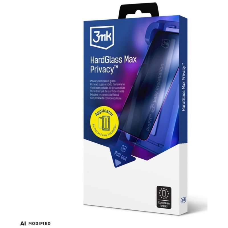 3MK HardGlass Max Privacy rūdītais stikls ar aplikatoru Google Pixel 10A, melns