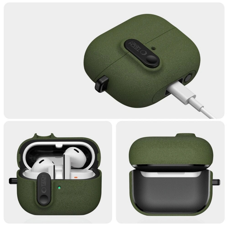 Tech-Protect Slim Hook vāciņš Samsung Galaxy Buds 3 / 3 FE / 3 Pro, Olive Green