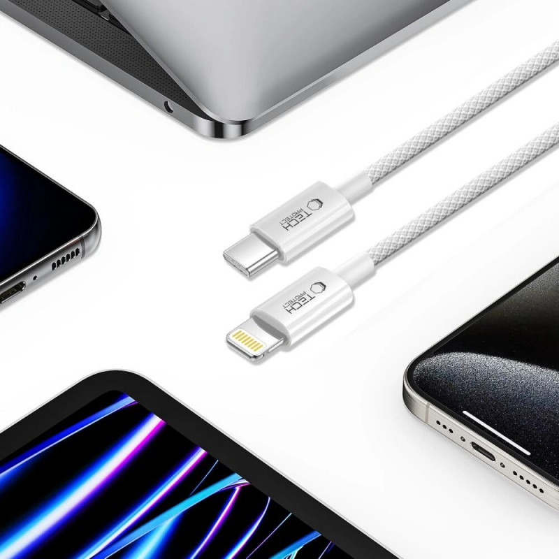 Tech-Protect Ultraboost Lite USB-C / Lightning kabelis PD27W/3A 200 cm, Cool Grey