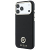 Aizsargvāciņš Guess GUE005537-0 Grained Round Strass Logo MagSafe tālrunim Apple iPhone 18 Pro Max / 17 Pro Max, melnā krāsā