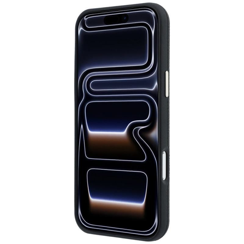 Aizsargvāciņš Guess GUE005537-0 Grained Round Strass Logo MagSafe tālrunim Apple iPhone 18 Pro Max / 17 Pro Max, melnā krāsā