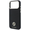 Aizsargvāciņš Guess GUE005537-0 Grained Round Strass Logo MagSafe tālrunim Apple iPhone 18 Pro Max / 17 Pro Max, melnā krāsā